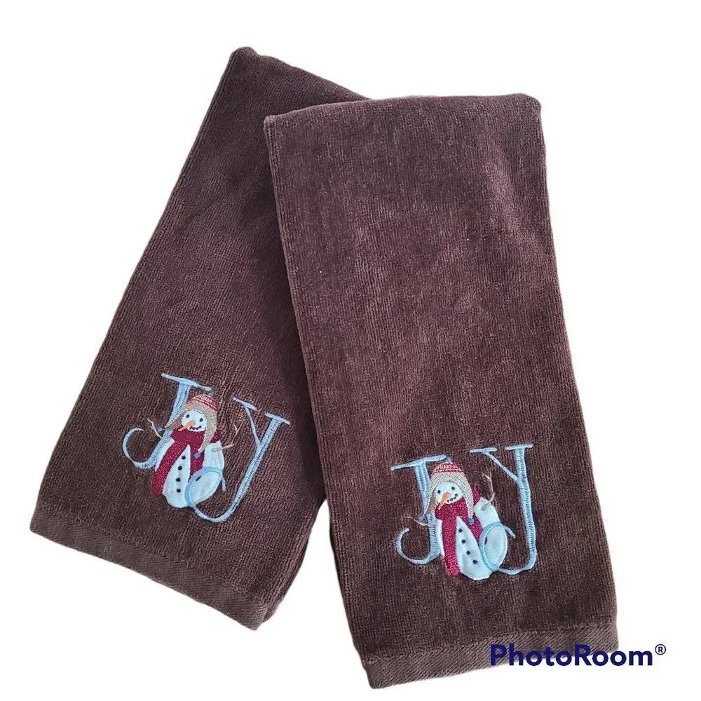 Holiday Hand Towels Brown 